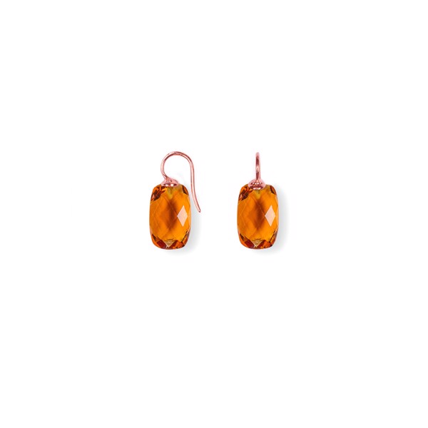 Rosensilber-Ohrring mit Quarzglas facettiert color76, von Heinzendorff