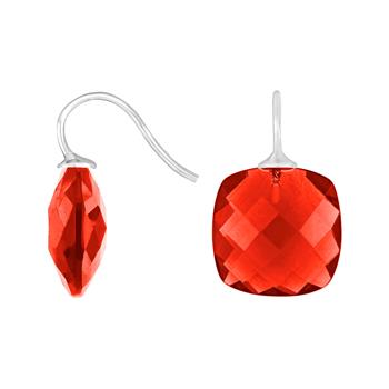 Rhod. sølvøreh. m/glas facetteret farve20, von Heinzendorff