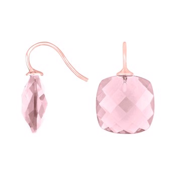 Rosa Silberohrring mit Quarzglas facettiert color11, von Heinzendorff
