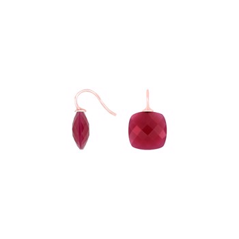 Rosa Silberohrring mit Quarzglas facettiert color28, von Heinzendorff