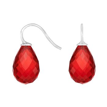 Rhod. sølvøreh. m/glas facetteret farve20, von Heinzendorff