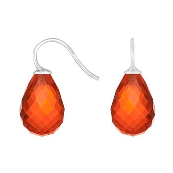 Rhod. sølvøreh. m/glas facetteret farve68, von Heinzendorff