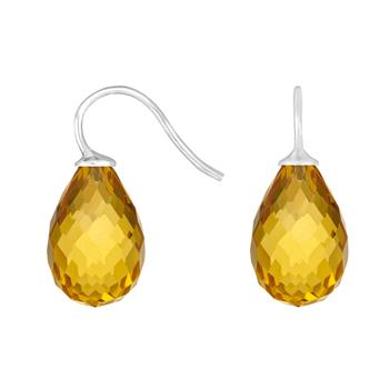 Rhod. sølvøreh. m/glas facetteret farve70, von Heinzendorff