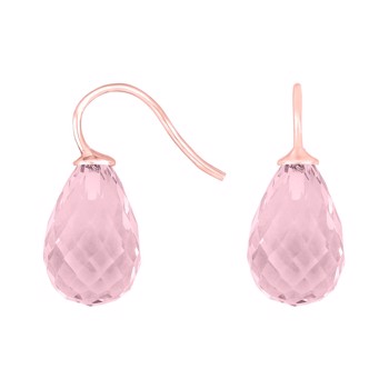 Rosa Silberohrring mit Quarzglas facettiert color11, von Heinzendorff
