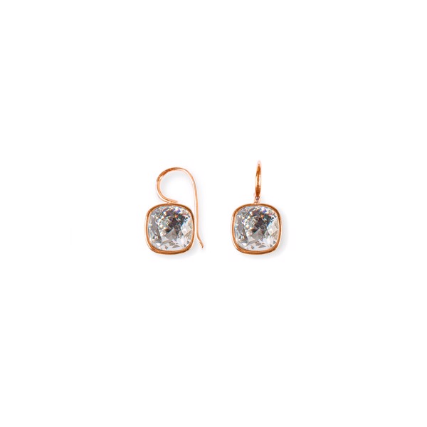 Rosafor Silberohrring mit Quarzglas facettiert colour01, von Heinzendorff