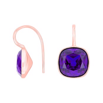 Rosafor Silberohrring mit Quarzglas facettiert colour32, von Heinzendorff