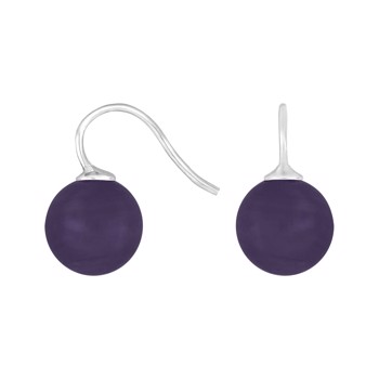 Rhod. Silberohrring mit böhmischer Quarzglaskugel 12mm, von Heinzendorff
