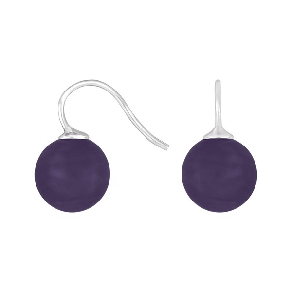 Rhod. Silberohrring mit böhmischer Quarzglaskugel 12mm, von Heinzendorff