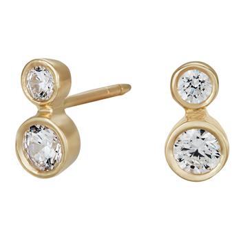 14kt. guldørestikker m/cz i rørfatning, von Siersbøl