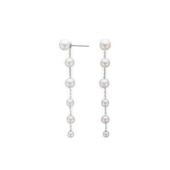 Rhd. sølv ørehængere m. perler, von Siersbøl