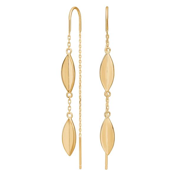 Forgyldt sølv ørehængere LEAVES52, von Nordahl