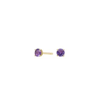 14kt. guldørestikkker m. 4mm ametyst, von Siersbøl