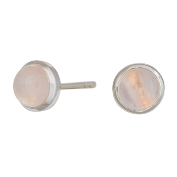 Rhd. sølv ørestikker SWEETS52 rosa quartz 7mm , von Nordahl