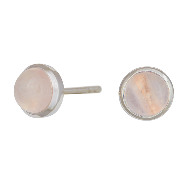 Rhd. sølv ørestikker SWEETS52 rosa quartz 7mm , von Nordahl