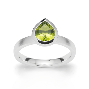 925/- Ring mat/blank, peridot 1,43ct, von Bastian Inverun