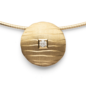750/- Pendelleuchte matt/gebürstet, br. 0,06 ct W-SI, von Bastian Inverun