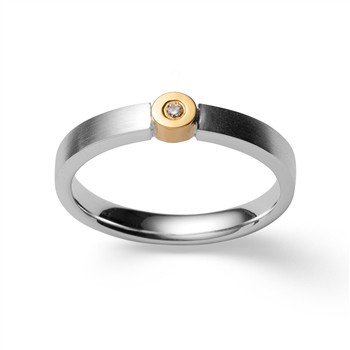 925/- Ring, teilweise fg. matt, brillant 0,02ct W-SI, von Bastian Inverun