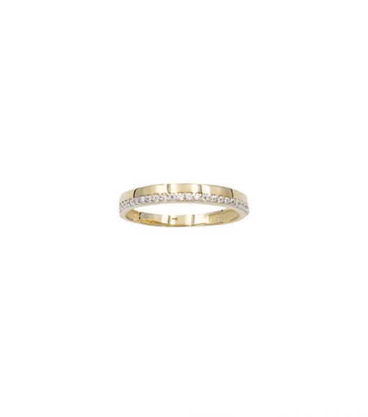 Ring 8 karat guld bølger med zirkonia, von L&G