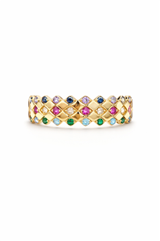 Ring 8 karat multifarvet zirkonia, von L&G
