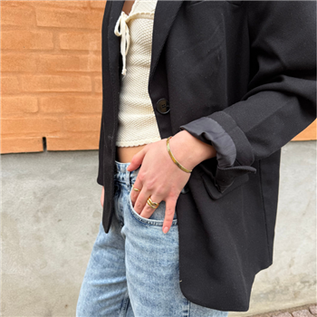 Bredt slangearmbånd i forgyldt stål 5 mm - 16 cm + 3 cm i forlænger, von Blicher Fuglsang