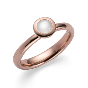 925/- Ring, rosé fg. blank, hvid månesten 0,42ct, von Bastian Inverun