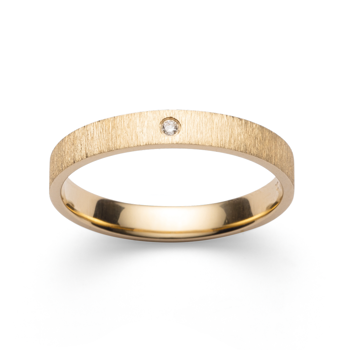 750/- Ring matt/gebürstet, Brillant 0,02ct W-SI, von Bastian Inverun