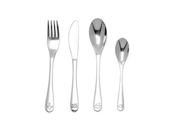 Børnebestik, 4 stk., Miffy-køretøjer, rustfrit stål, von Noa Kids