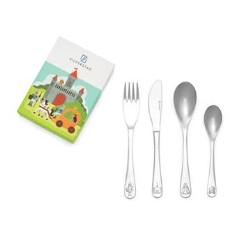 Børnebestik, 4-delt sæt, Riddere og prinsesser, rustfrit stål, von Noa Kids