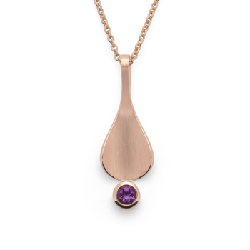 NOK 925 Anhänger, rosa fg. matt/glänzend, Amethyst 0,24ct, von Bastian Inverun