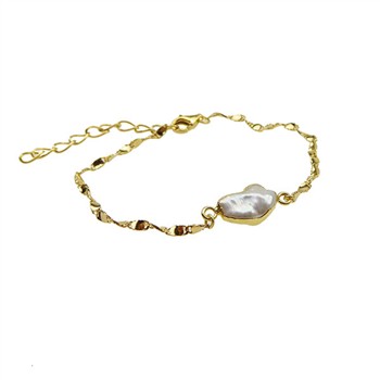 Armbånd -Forgyldt med Barok Ferskvandsperle 16+4cm, von San - Links of Joy