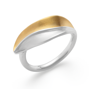 925/- Ring, delvis fg, mat rho., von Bastian Inverun