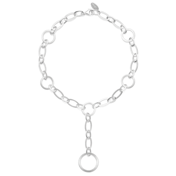 925/- collier, rho. børstet/blank, 45cm, von Bastian Inverun