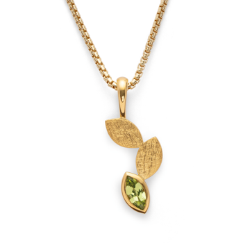 925/- Anhänger, fg gebürstet/glänzend, Peridot 0,58, von Bastian Inverun