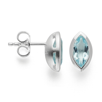 925/- Ørestikker polerede, Topaz Himmelblå 1.26ct, von Bastian Inverun