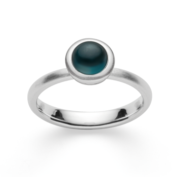 925/- Ring, rho. mat/blank, topas London Blue 1.21, von Bastian Inverun