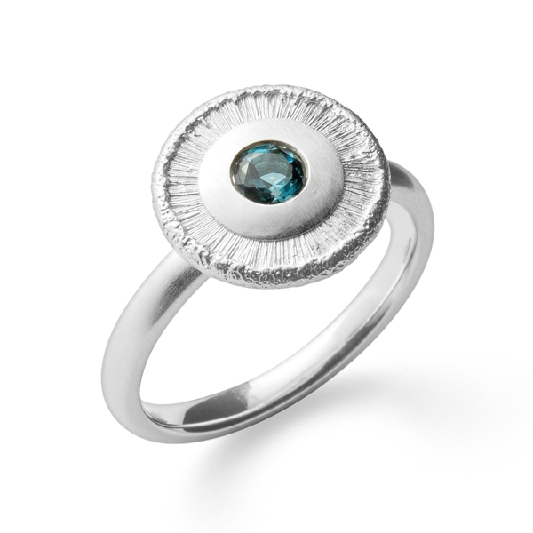 925/- Ring matTopaz London Blue 0,32ct, von Bastian Inverun