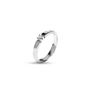 14KT HV.D.RING BRILL.1X0,03CT WPI, von Aagaard