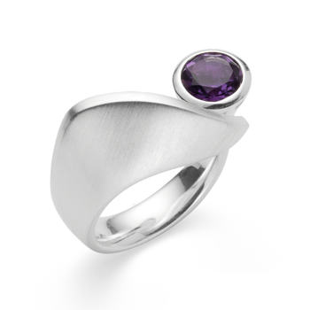 925/- Ring matt/glänzend, Amethyst 1,20ct, von Bastian Inverun