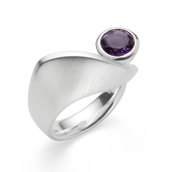 925/- Ring matt/glänzend, Amethyst 1,20ct, von Bastian Inverun
