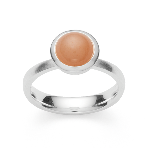 925/- Ring mat/blank, månesten blush 1,85ct, von Bastian Inverun