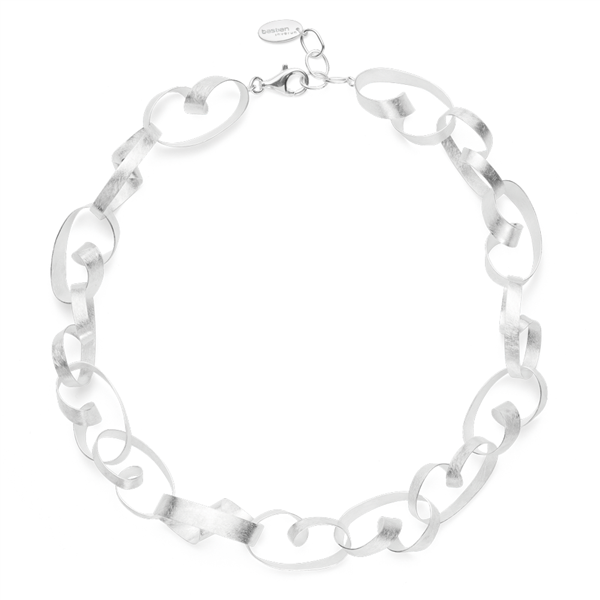 925/- collier børstet, 46cm + 3cm, von Bastian Inverun