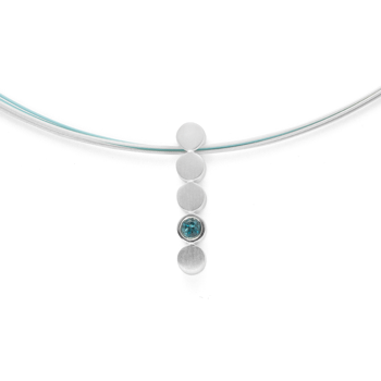925/- Anhänger matt/glänzend, Blautopas 0,14ct, von Bastian Inverun