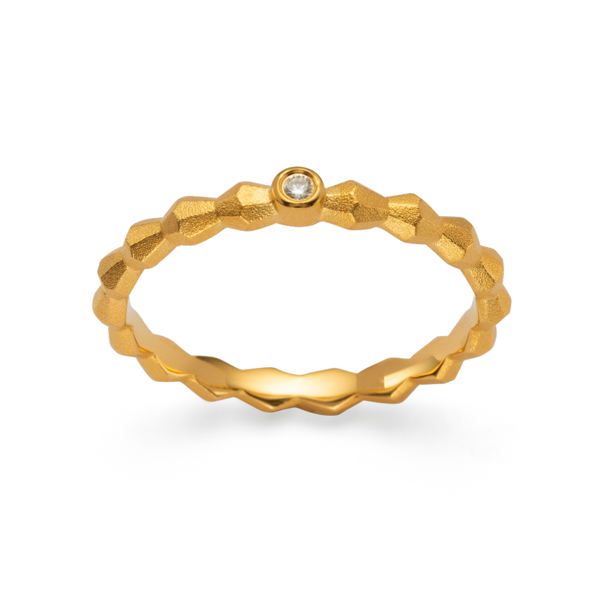 925/- Ring, fg mat., Brillant 0,02ct W-SI, von Bastian Inverun