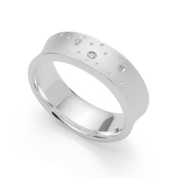 925/- ring, rho. sandblæst br 0,02ct W-SI, von Bastian Inverun