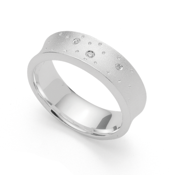 925/- ring, rho. sandblæst br 0,02ct W-SI, von Bastian Inverun