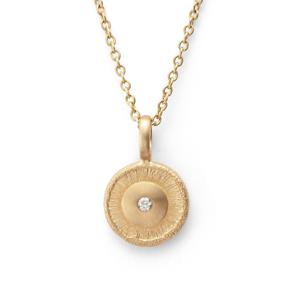 750/- Anhänger matt/strukturiert, 0,02ct, von Bastian Inverun