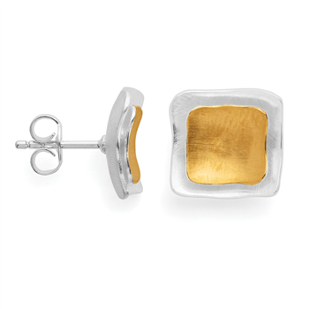 925/-øreringe, rhodium-pl., delvis fg., mat, von Bastian Inverun