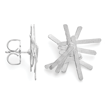 925/- Øreringe rhd, mat, von Bastian Inverun