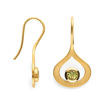 925/- øreringe, fg., mat, peridot 0,53ct, von Bastian Inverun