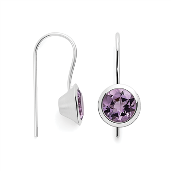925/-øreringe,rhd, pol., amethyst 3,3ct, von Bastian Inverun